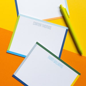 Colorblock Border Stationery | Personalized Stationery - Etsy
