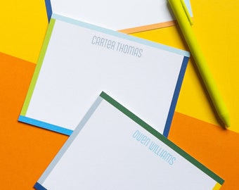 Colorblock Border Stationery | Personalized Stationery