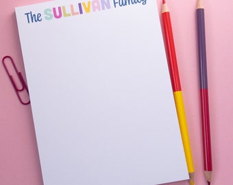 Colorful Family Notepad | Personalized Notepads