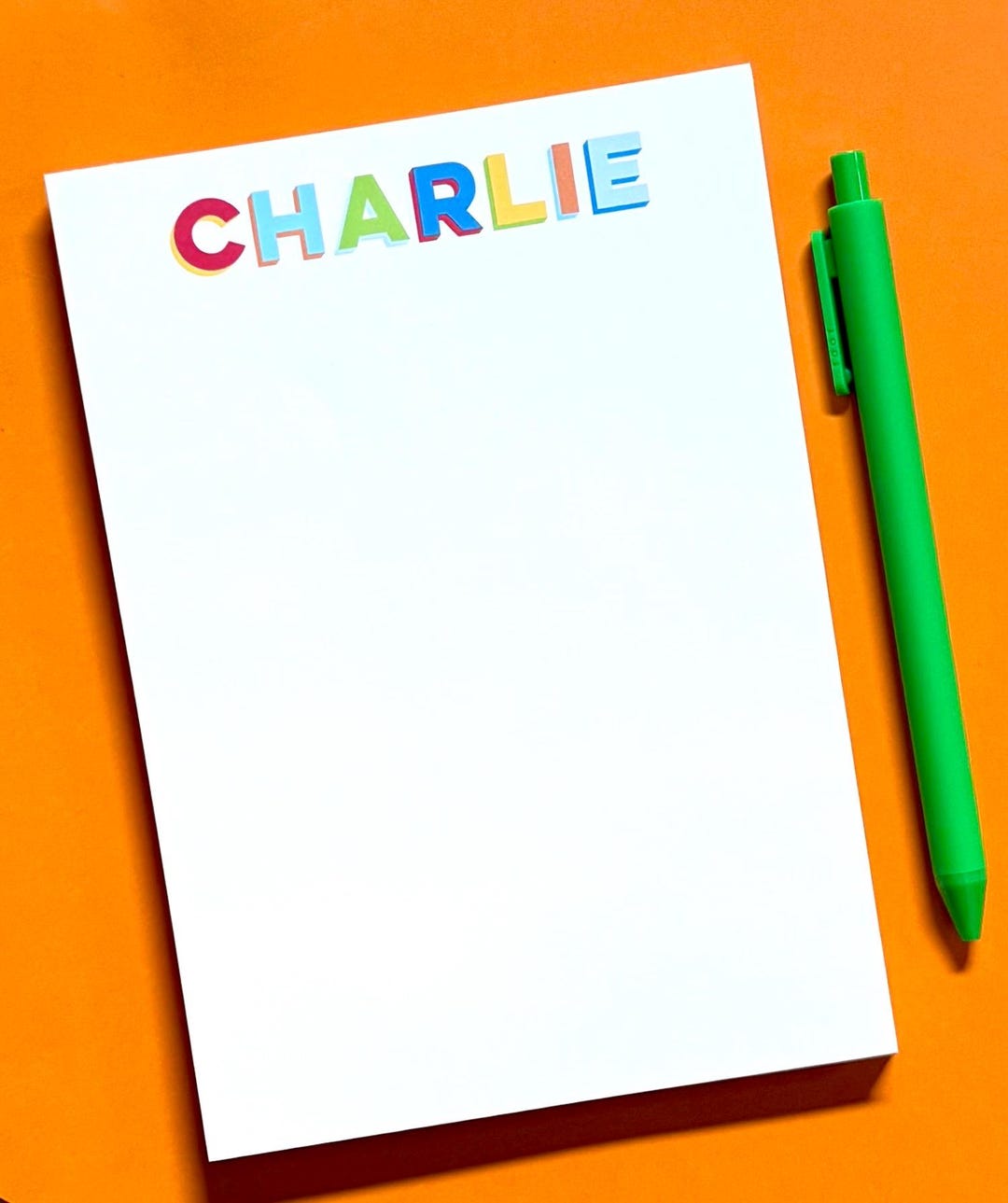 Colorful Shadow Text Notepad | Personalized Notepads - Etsy