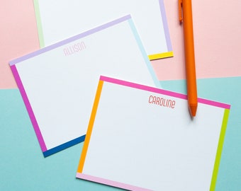 Colorblock Border Stationery | Personalized Stationery