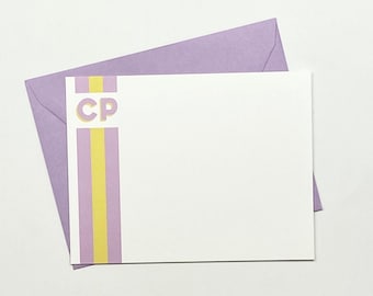 Monogram Stripe Stationery | Personalized Stationery