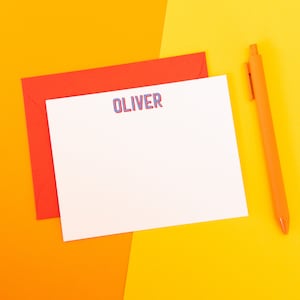 Zweifarbiges Schatten-Text-Briefpapier | Personalisiertes Briefpapier
