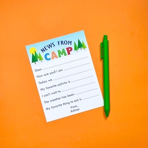 Papelería de campamento personalizada / Tarjetas de notas de campamento