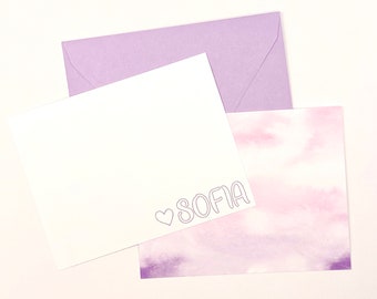 Personalized Stationery | Watercolor Stationery | Girls Stationery