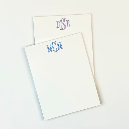 Monogram Notepad Personalized Notepads Etsy