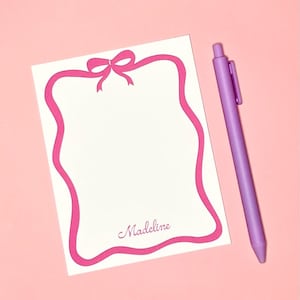 Briefpapierset met strikstreep | Gepersonaliseerde briefpapier | Briefpapier voor meisjes
