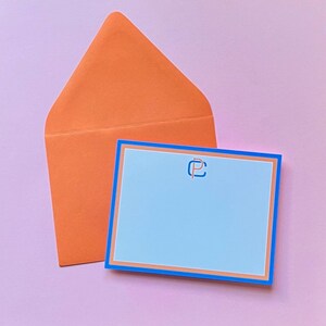 Juego de papelería con monogramas de dos iniciales en dos colores / Papelería personalizada / Papelería con monogramas