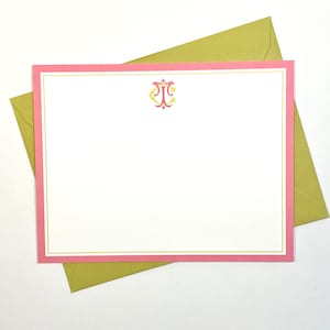 Juego de papelería con dos monogramas iniciales / Papelería personalizada / Papelería con monogramas