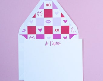 Valentine's Day Lined Stationery Set | Personalized Notecards