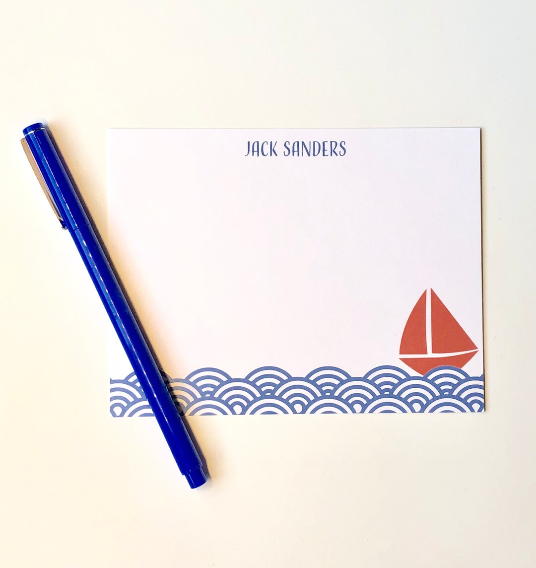 Sailboat Stationery Set Personalized Stationery for Kids - Etsy