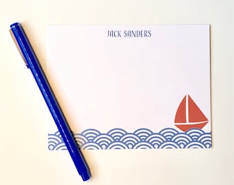 Sailboat Stationery Set | Personalized Stationery for Kids