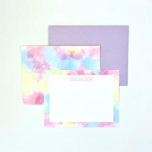 Briefpapierset met tie-dye | Gepersonaliseerde briefpapier | Briefpapier voor meisjes