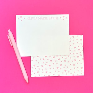Set de papelería con forma de corazón / Papelería personalizada / Papelería para bebés