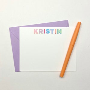 Colorful Shadow Text Stationery | Personalized Stationery