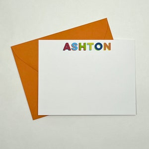 Colorful Shadow Text Stationery | Personalized Stationery