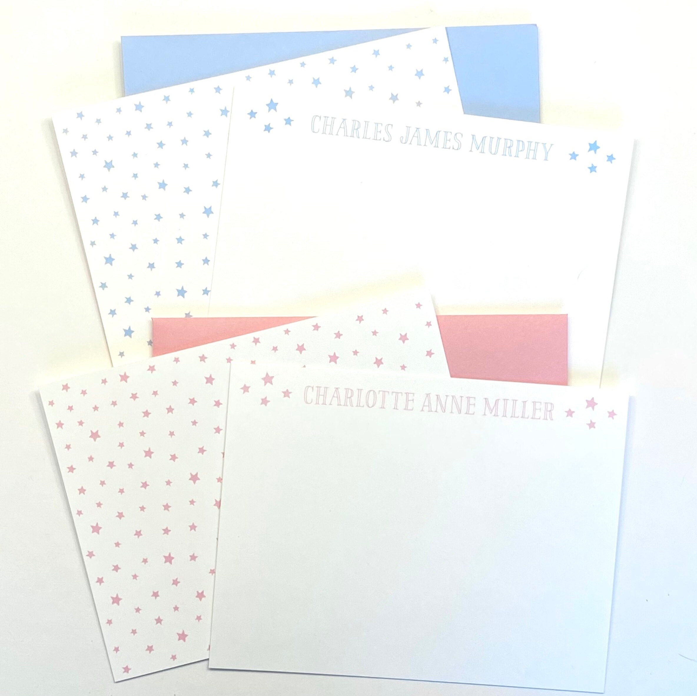 Star Personalized Stationery Set | Kids Note Cards - Etsy