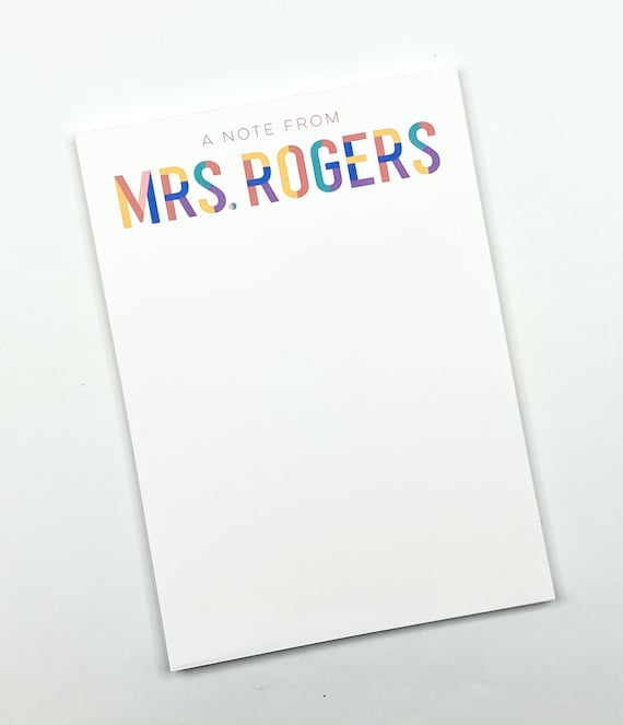 Teacher Notepad Personalized Notepads Etsy