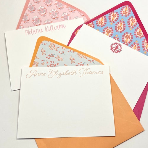 Personalized Notecards With Lined Envelopes Personalized Etsy