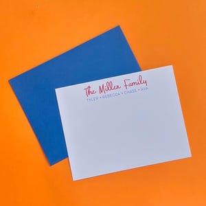Familie Briefpapier Set | Personalisiertes Briefpapier