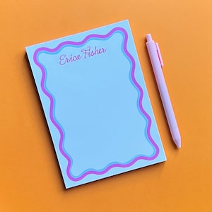 Dwukolorowy notatnik z falistą linią | Personalizowane notatniki