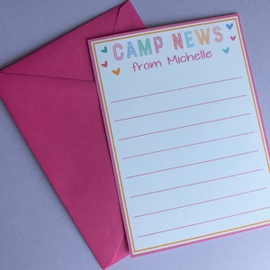 Papelaria para acampamento de meninas | Papelaria personalizada