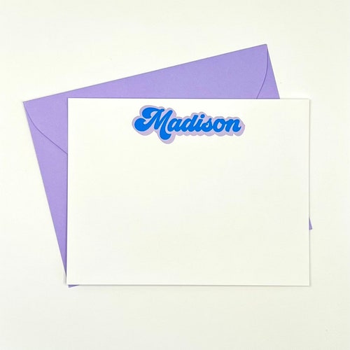 Monogram Stripe Stationery Personalized Stationery Etsy