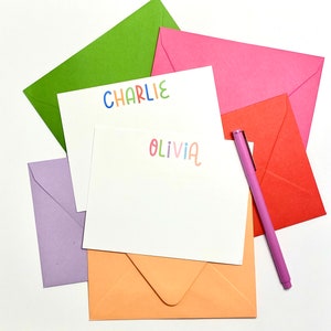 Buntes Briefpapier Set | Personalisiertes Briefpapier | Kinderschreibwaren