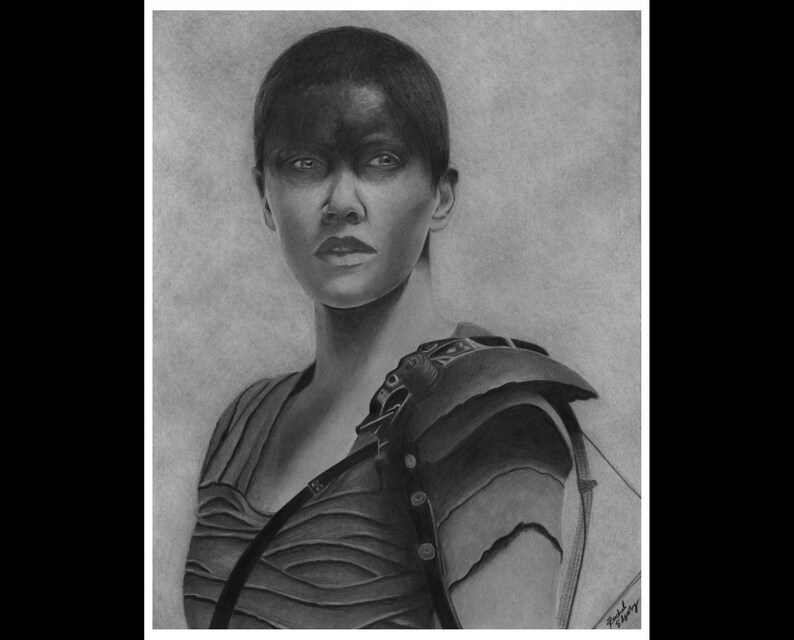 Framed Graphite Drawing Print Furiosa