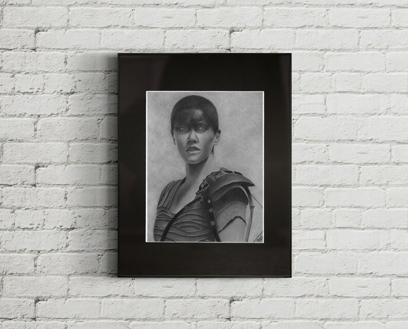 Framed Graphite Drawing Print Furiosa