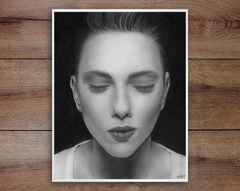 Scarlett Johanson, Graphite Drawing Print