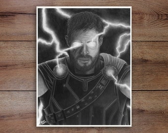 Thor, Graphite Drawing Print