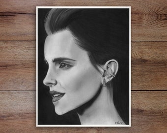 Emma Watson, Graphite Drawing Print