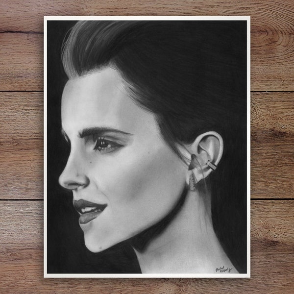 Emma Watson, Graphite Drawing Print