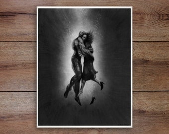 The Shape of Water, Graphite Drawing Print