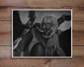 The Vulture, Graphite Drawing Print