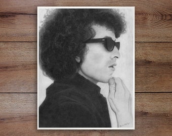 Bob Dylan, Graphite Drawing Print