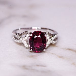 2.27 Carat Garnet Ring in Sterling Silver