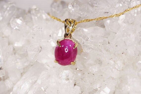 Cabochon ruby necklace deals