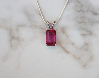 7.16 Carat Rubellite Necklace