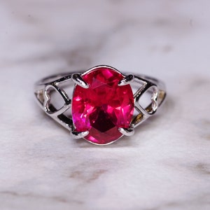 4.15 Carat Ruby Ring in 925 Sterling Silver