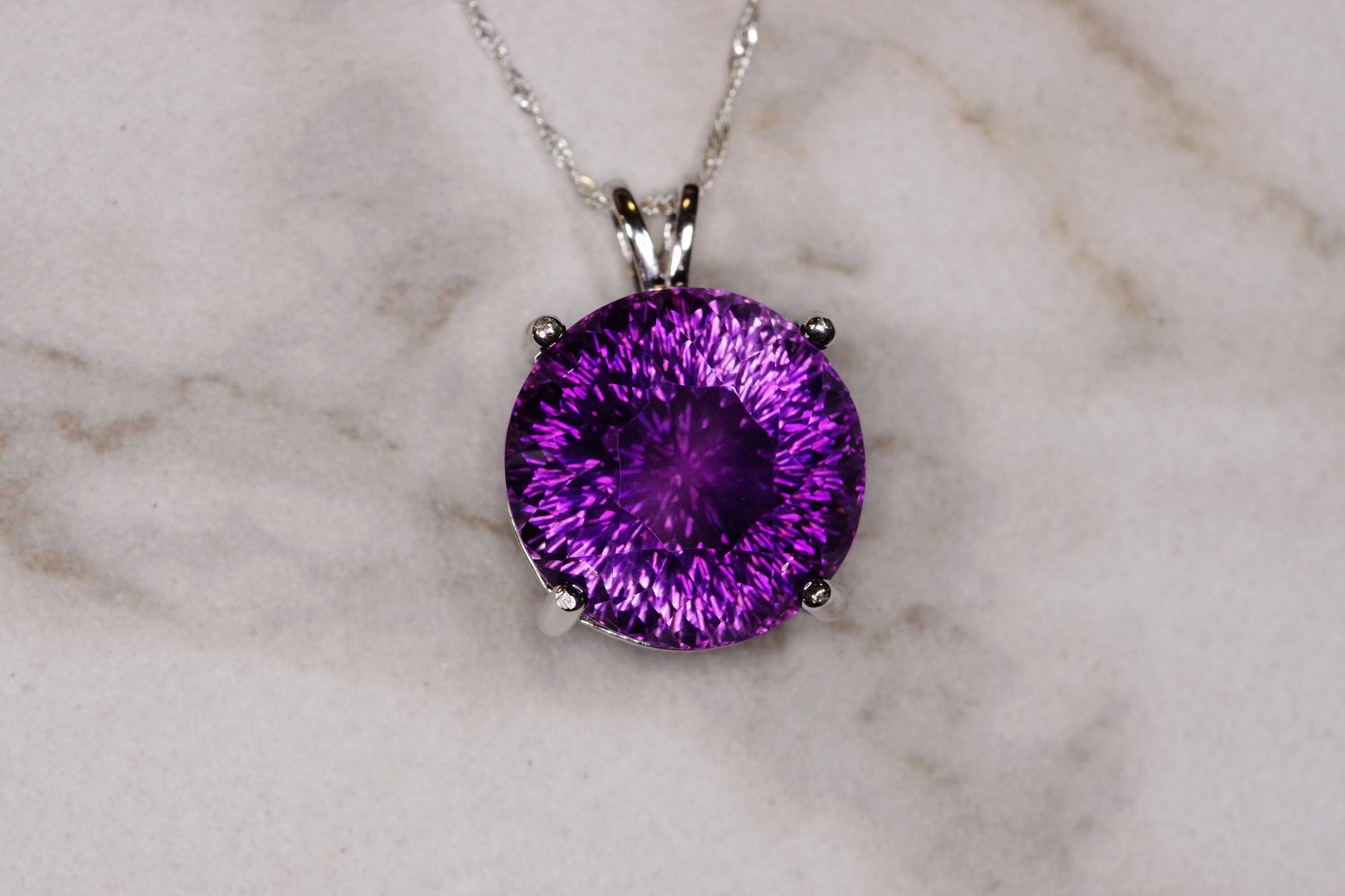 Silver 2024 amethyst necklace