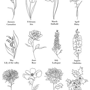 Personalised Birth Flower Bouquet for Family, Custom Birth Flowers ...