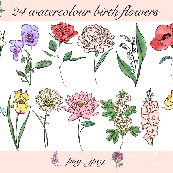 Birth Month Flower Etsy