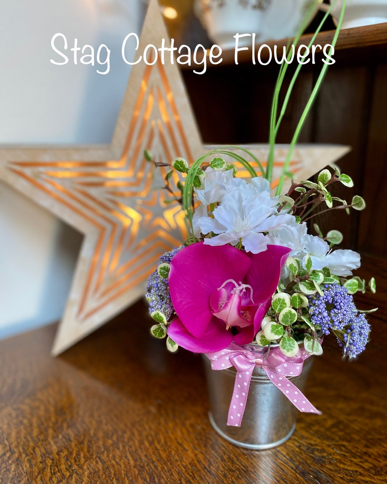 Artificial Flower Pot Flower Bucket Home Accent Flower Etsy