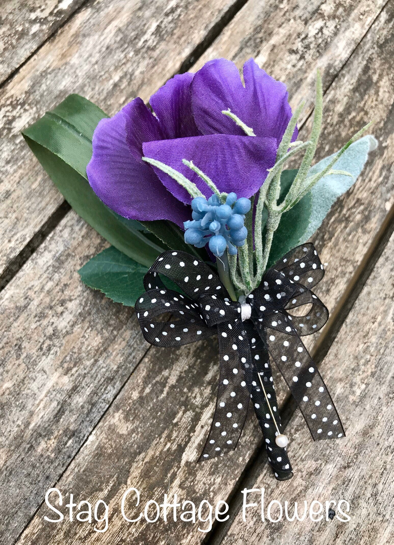 Buttonhole Boutonnière Grooms buttonhole Iris Corsage Etsy