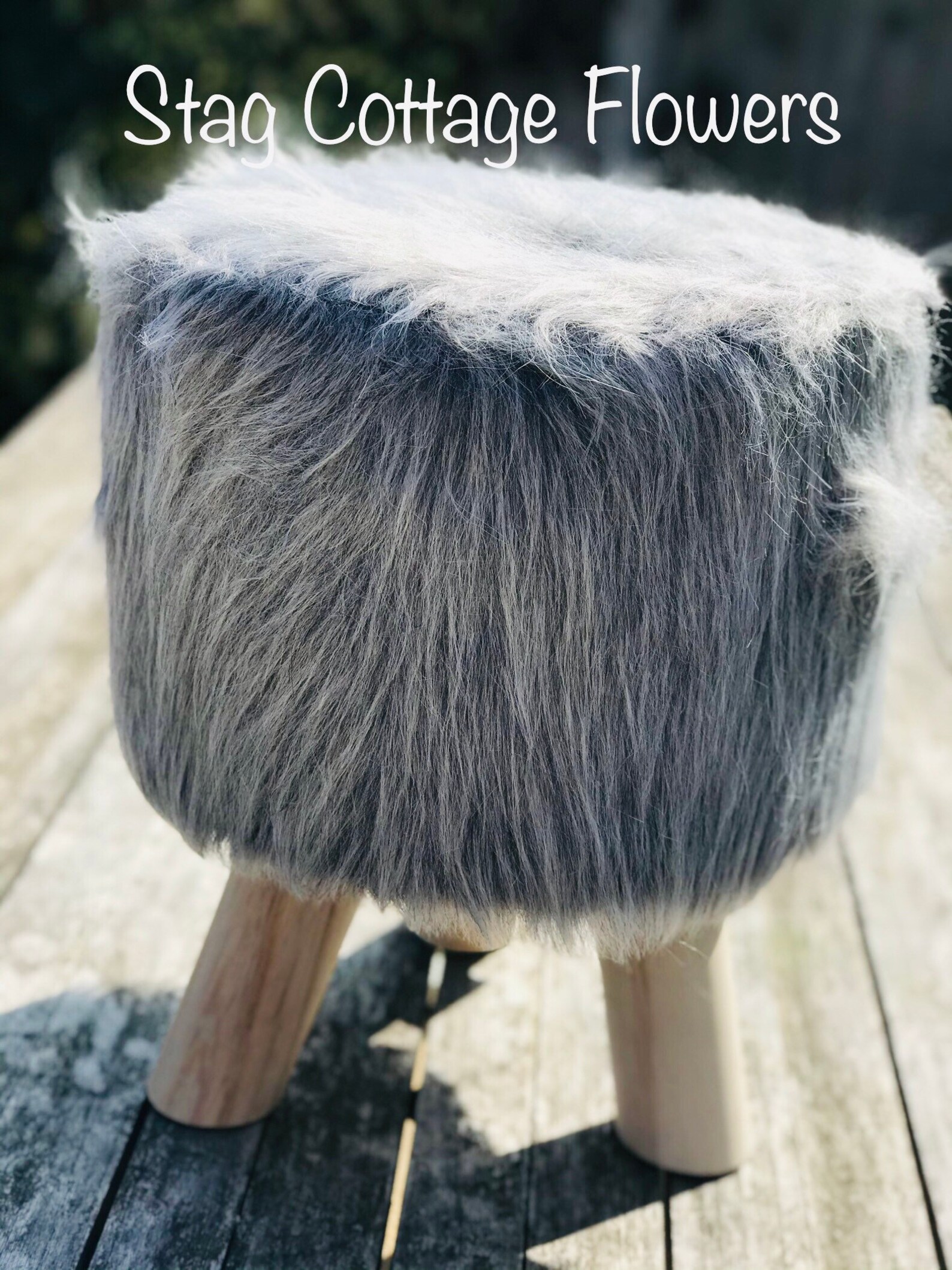 Fur stool Furry stool Faux fur stool Seat Faux fur Fluffy Etsy