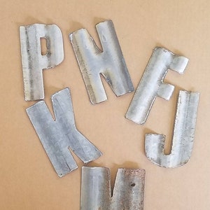 5 inch Corrugated Metal Letters FREE SHIPPING A-Z and Numbers 0-9 / Art Deco / Rustic And Primitive