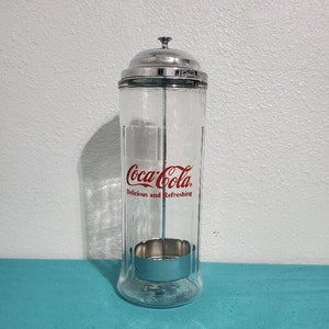 For The Soda Jerk! Vintage Gemco Glass Straw Dispenser #6327