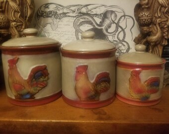 Chicken Canister Set Etsy